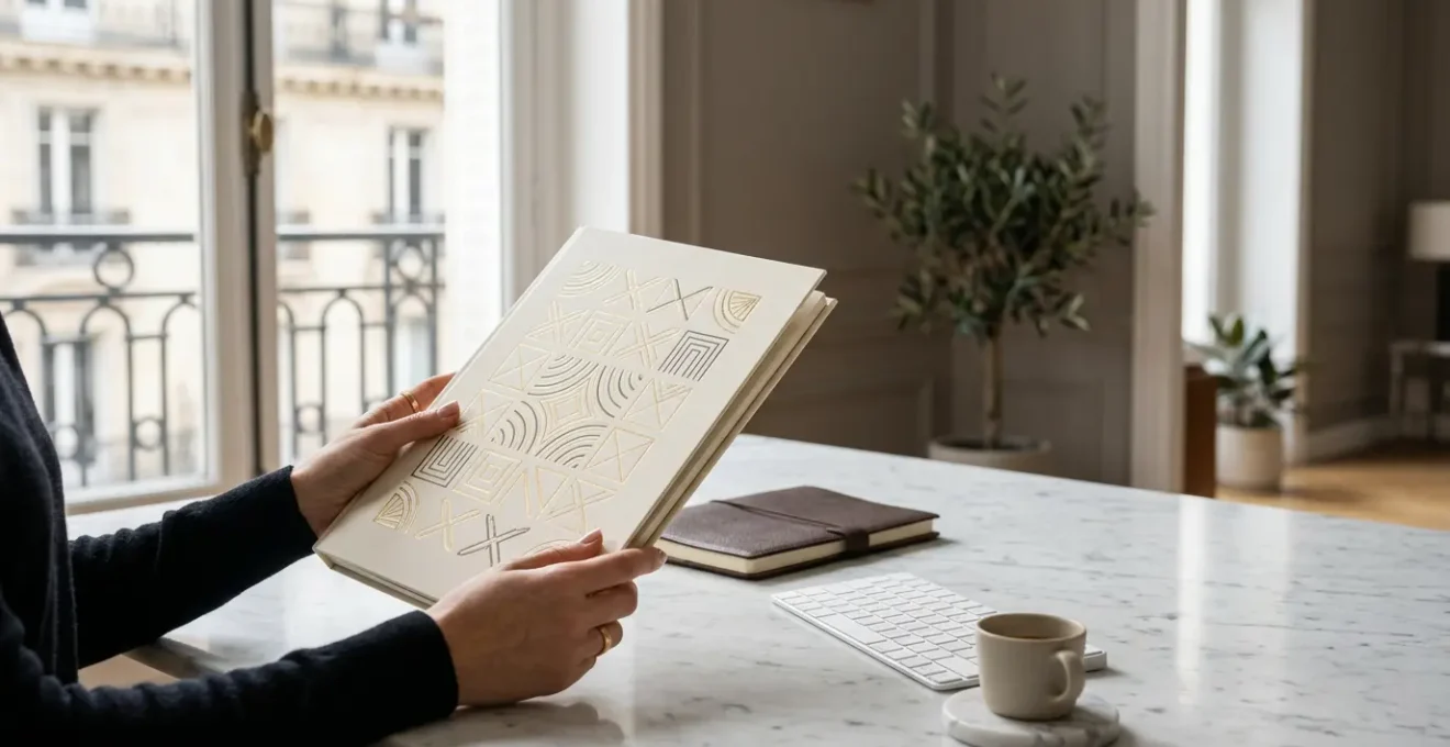 Investisseur consultant un plan d'épargne actions avec des documents financiers dans un environnement moderne et lumineux