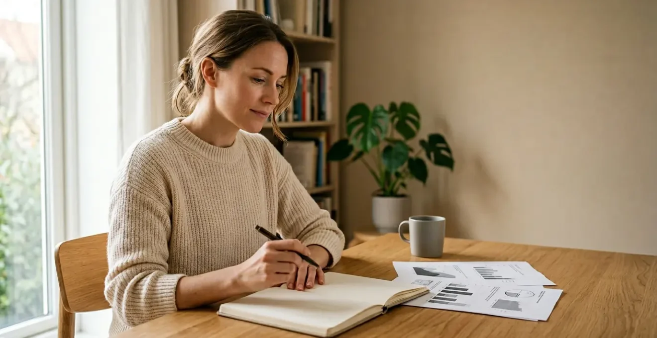 Investisseur débutant planifiant sereinement son premier investissement en bourse